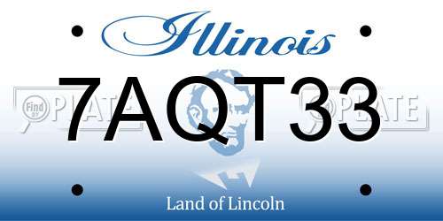7AQT33 Illinois License Plate