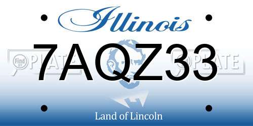 7AQZ33 Illinois License Plate