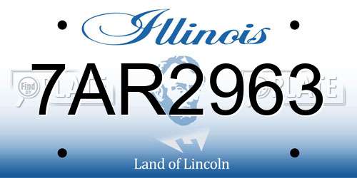 7AR2963 Illinois License Plate
