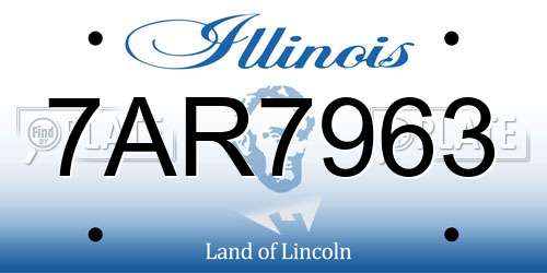 7AR7963 Illinois License Plate