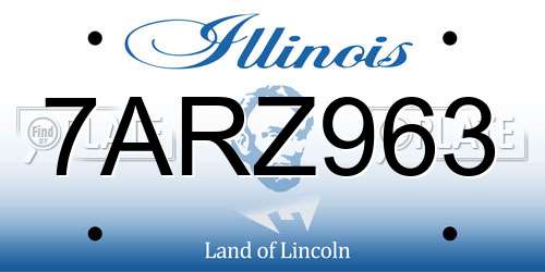 7ARZ963 Illinois License Plate