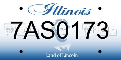 7AS0173 Illinois License Plate