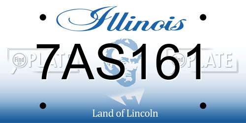 7AS161 Illinois License Plate