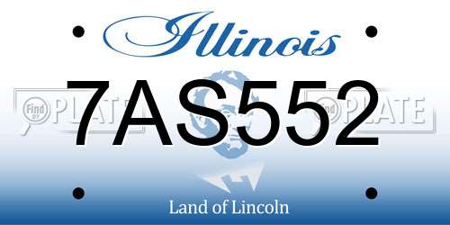7AS552 Illinois License Plate