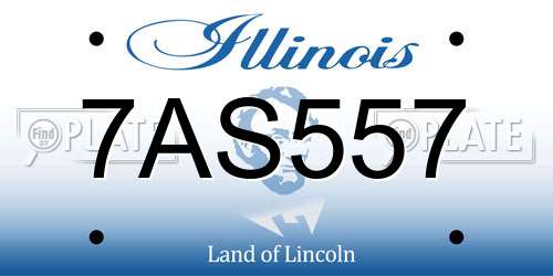 7AS557 Illinois License Plate