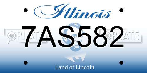 7AS582 Illinois License Plate
