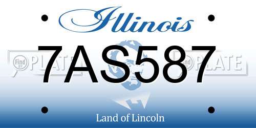 7AS587 Illinois License Plate