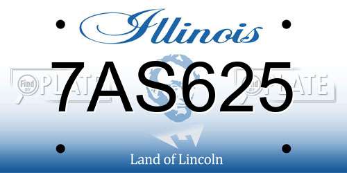 7AS625 Illinois License Plate