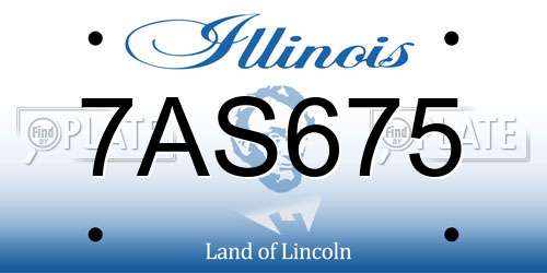 7AS675 Illinois License Plate