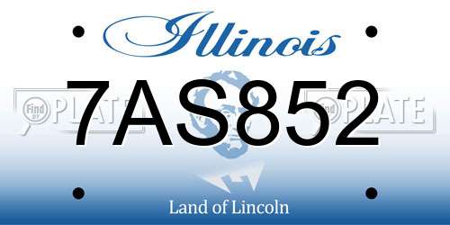 7AS852 Illinois License Plate