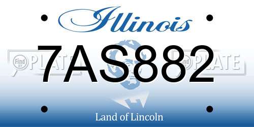 7AS882 Illinois License Plate