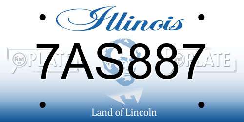 7AS887 Illinois License Plate