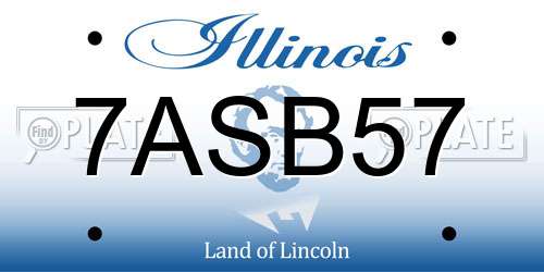 7ASB57 Illinois License Plate