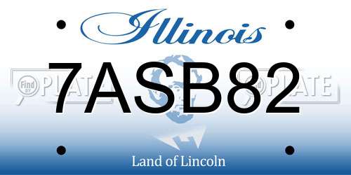 7ASB82 Illinois License Plate