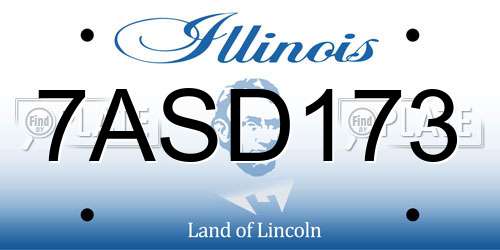 7ASD173 Illinois License Plate