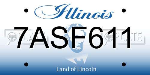 7ASF611 Illinois License Plate