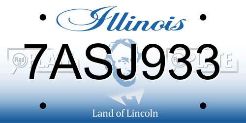 7ASJ933 Illinois License Plate