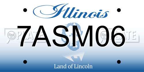 7ASM06 Illinois License Plate