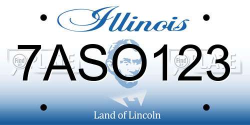 7ASO123 Illinois License Plate