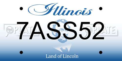 7ASS52 Illinois License Plate