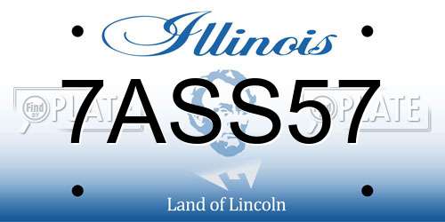 7ASS57 Illinois License Plate