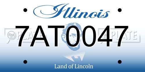 7AT0047 Illinois License Plate
