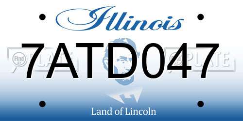 7ATD047 Illinois License Plate