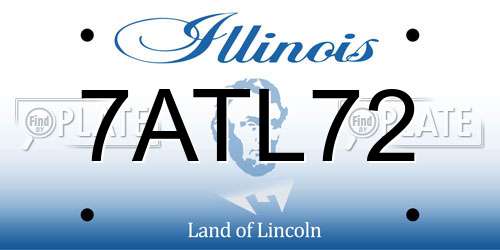 7ATL72 Illinois License Plate