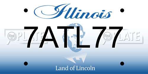 7ATL77 Illinois License Plate