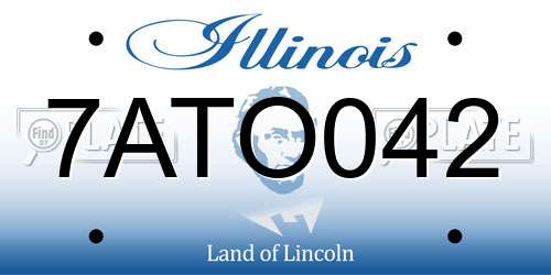 7ATO042 Illinois License Plate