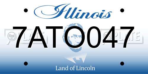 7ATO047 Illinois License Plate