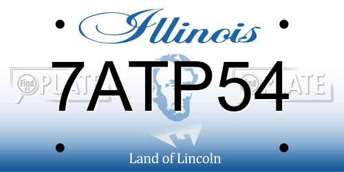 7ATP54 Illinois License Plate