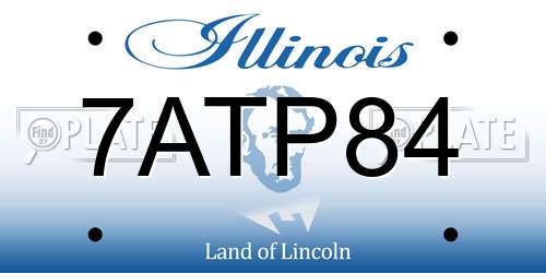 7ATP84 Illinois License Plate