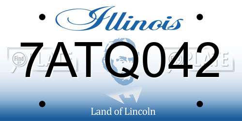 7ATQ042 Illinois License Plate