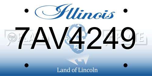 7AV4249 Illinois License Plate