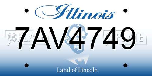 7AV4749 Illinois License Plate