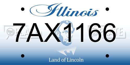 7AX1166 Illinois License Plate