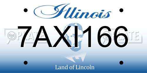 7AXI166 Illinois License Plate