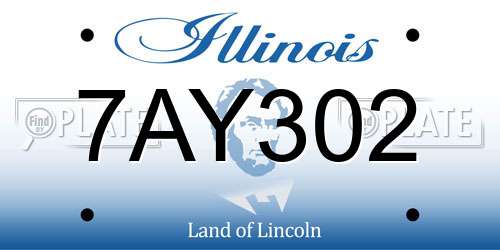 7AY302 Illinois License Plate