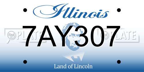 7AY307 Illinois License Plate