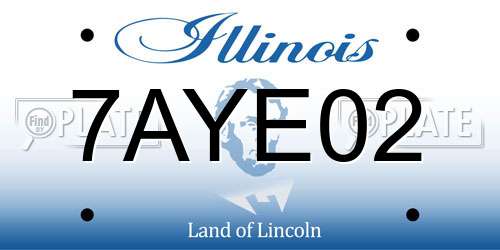 7AYE02 Illinois License Plate
