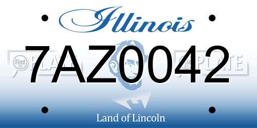 7AZ0042 Illinois License Plate