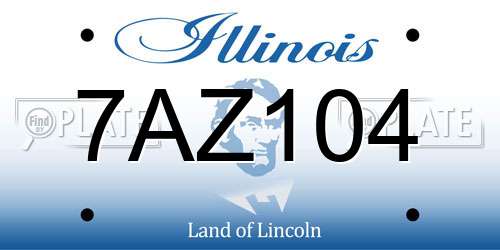 7AZ104 Illinois License Plate