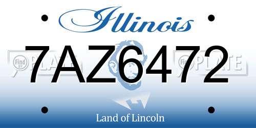 7AZ6472 Illinois License Plate