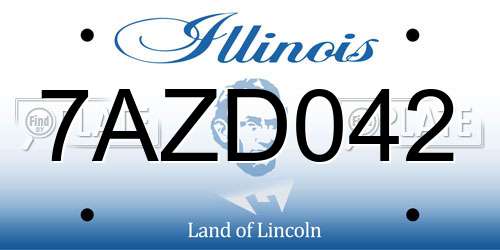 7AZD042 Illinois License Plate