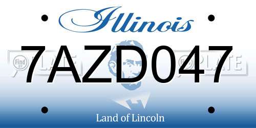 7AZD047 Illinois License Plate
