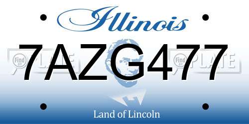 7AZG477 Illinois License Plate