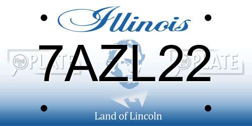 7AZL22 Illinois License Plate