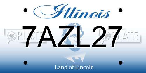 7AZL27 Illinois License Plate