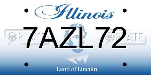 7AZL72 Illinois License Plate